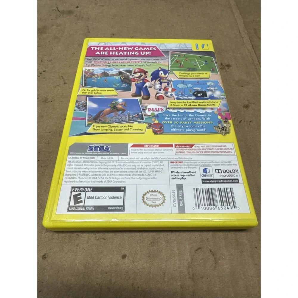 Mario & Sonic at the London 2012 Olympic Games (Nintendo Wii, 2011)  Tested NICE
